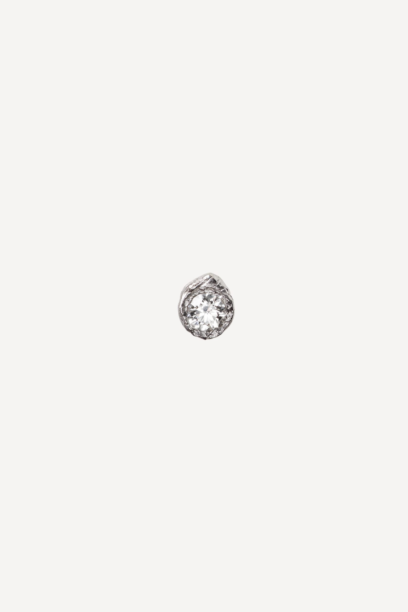 Solitaire Iman 0.35 ct Diamond White Gold Earring [Single]