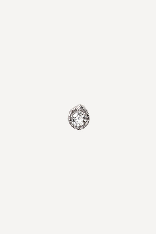 Solitaire Iman 0.35 ct Diamond White Gold Earring [Single]