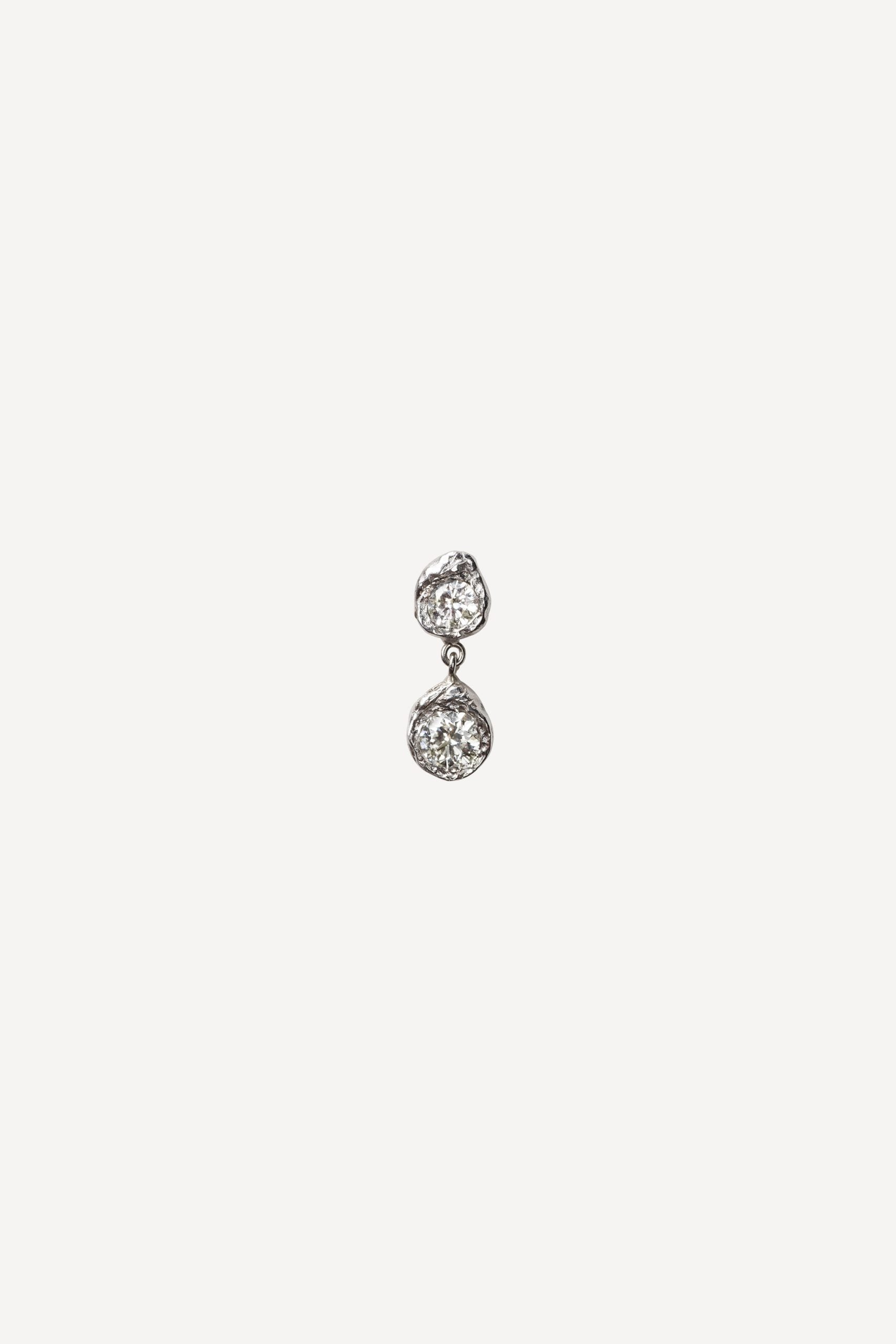 Solitaire Iman Duo 0.55 ct Diamond White Gold Earring [Single]