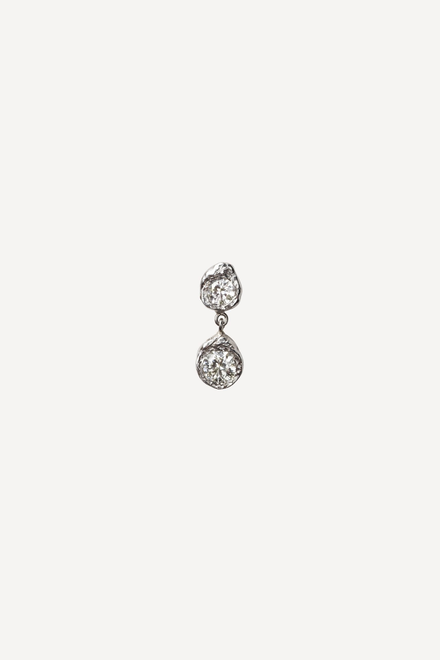 Solitaire Iman Duo 0.70 ct Diamond White Gold Earring [Single]