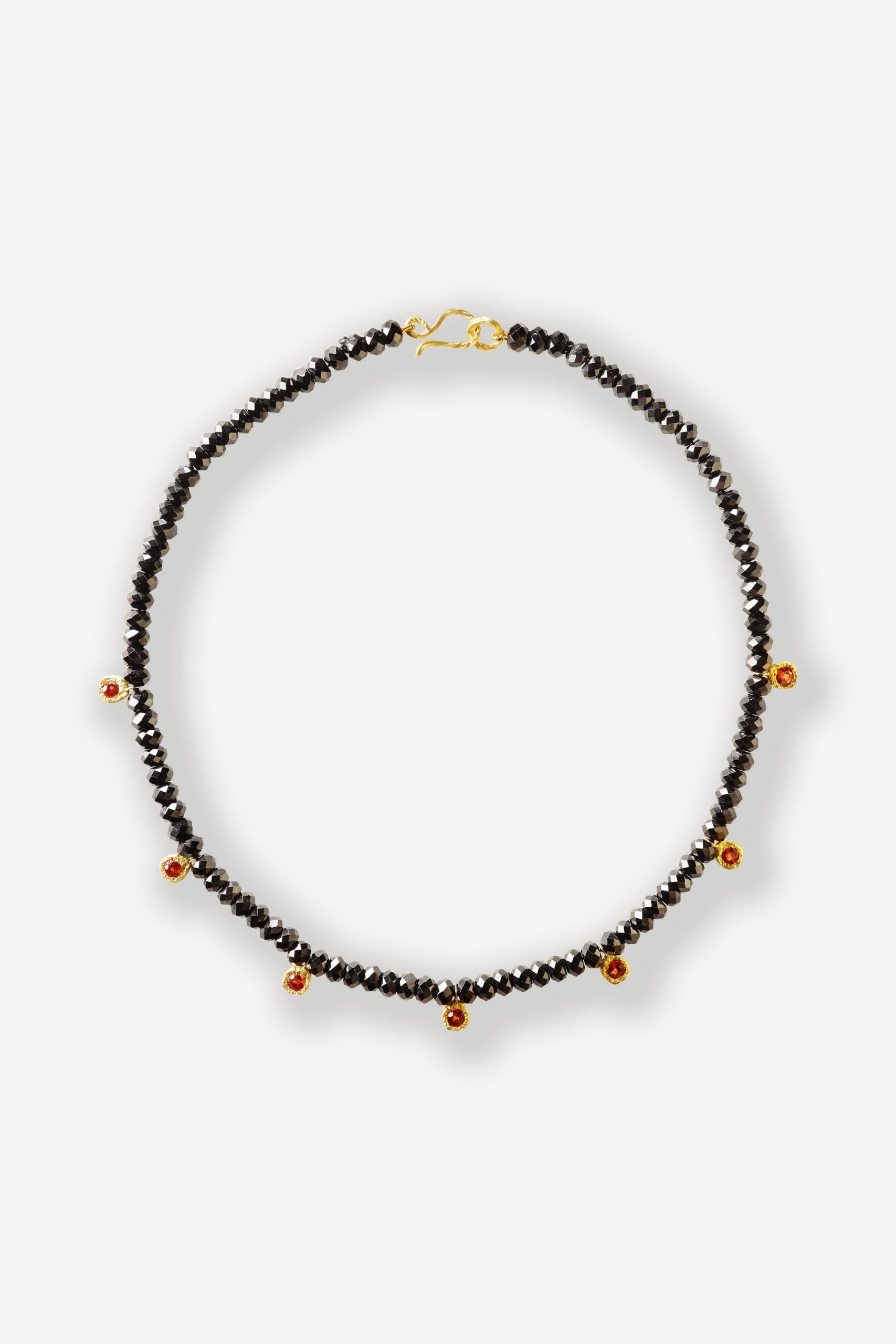 Black Orchid Dolce Vita Ramona Seven Red Sapphire Gold Necklace