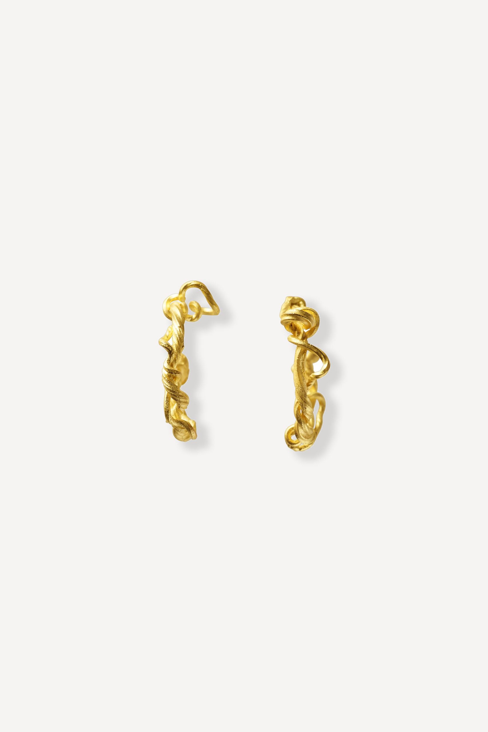 Man Twisted Hoop Gold Earrings [Pair]