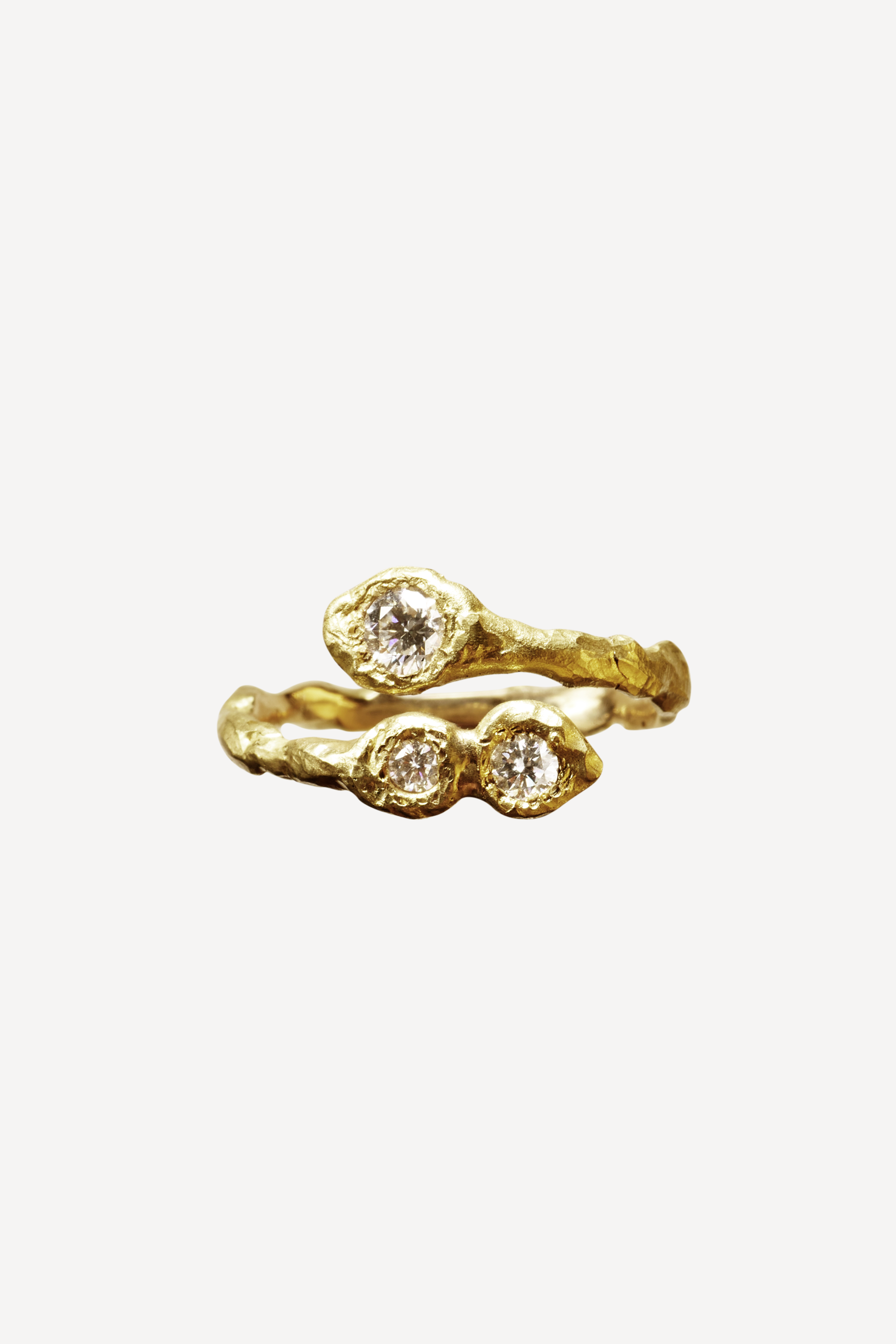 Rock Muse Triple 0.35 ct Diamonds Gold Ring