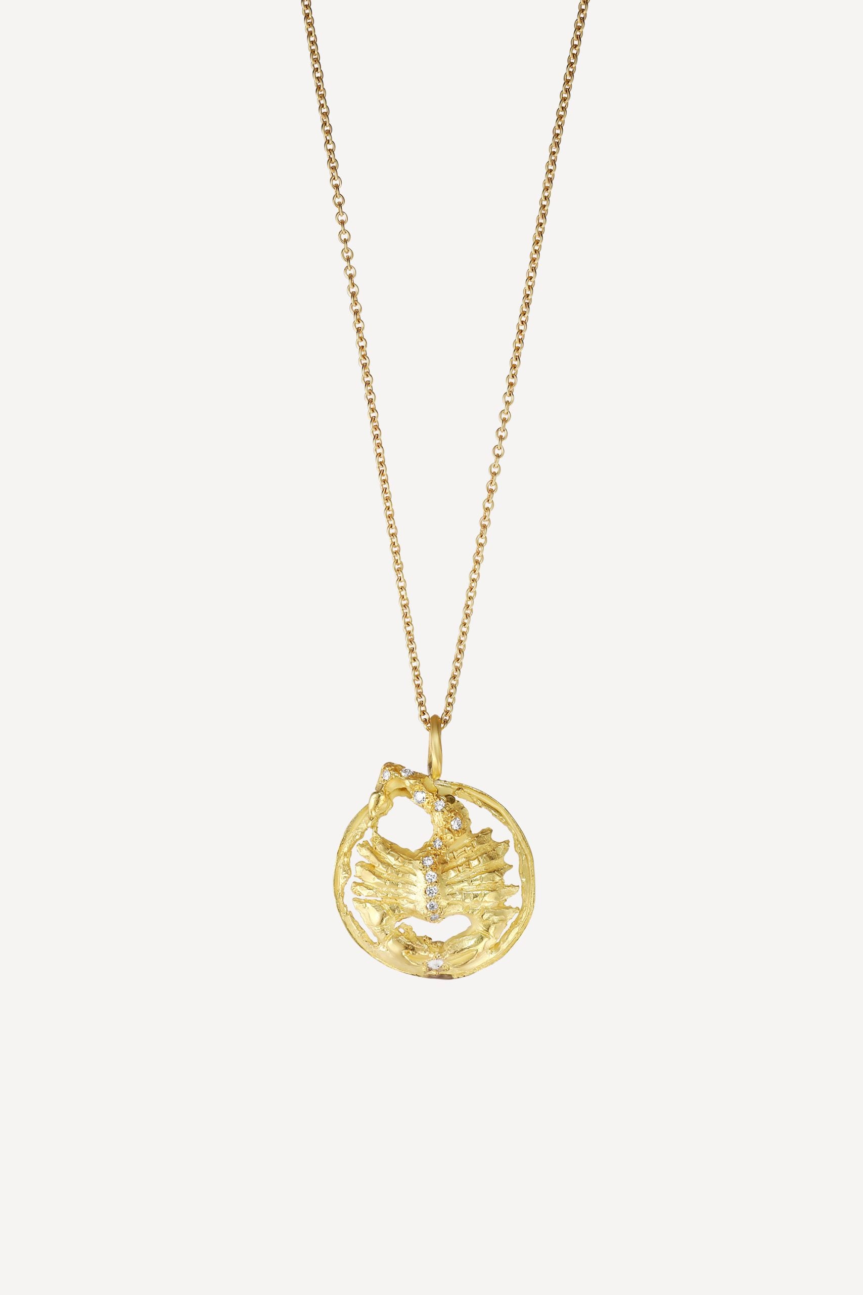 Star Sign Poetry Scorpio Lux Diamond Gold Necklace
