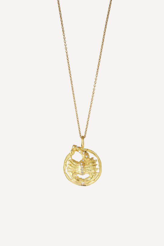 Star Sign Poetry Scorpio Lux Diamond Gold Necklace