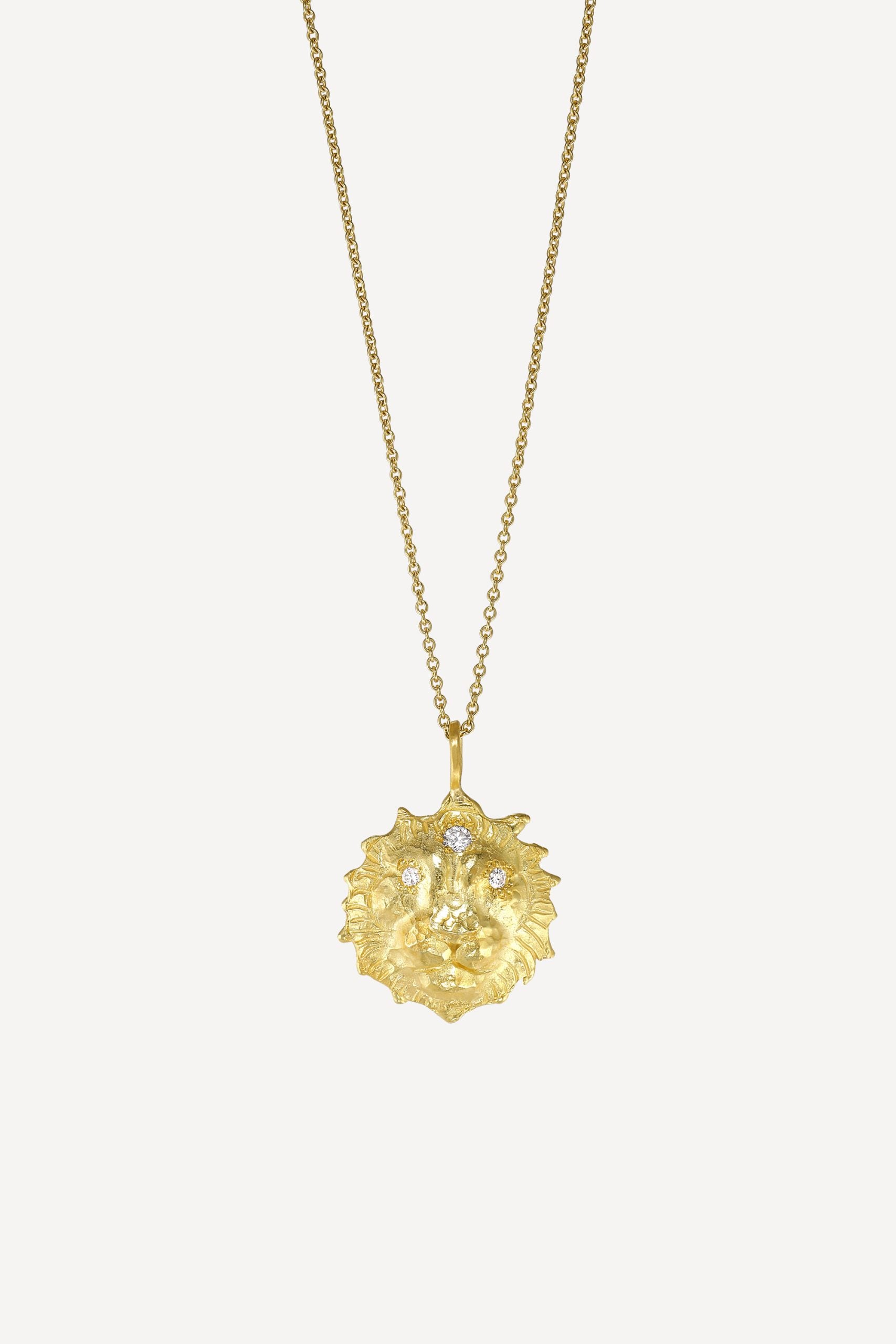 Star Sign Poetry Leo Lux Diamond Gold Necklace