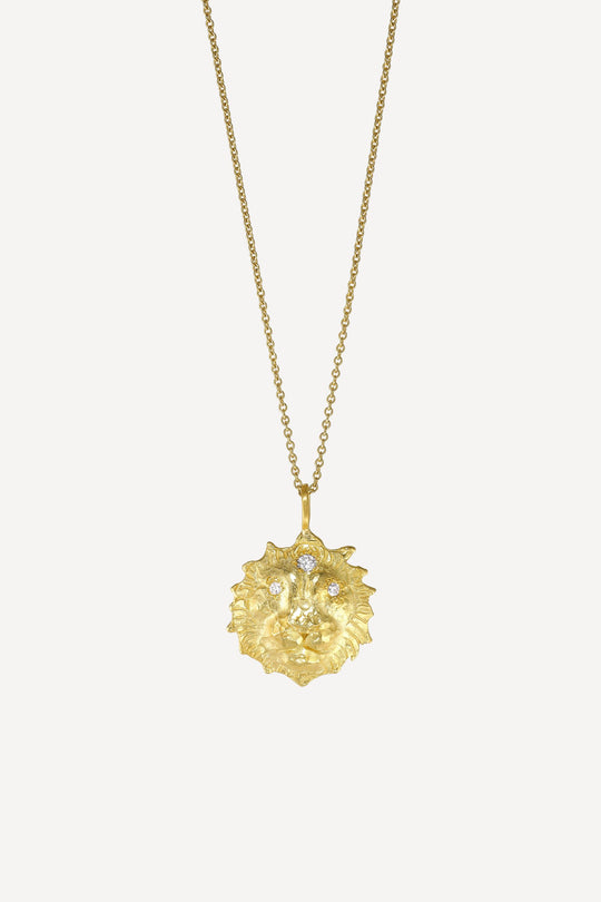 Star Sign Poetry Leo Lux Diamond Gold Necklace