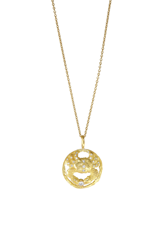 Star Sign Poetry Cancer Lux Diamond Gold Necklace