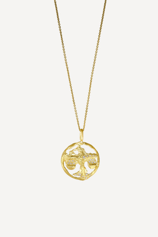 Star Sign Poetry Libra Lux Diamond Gold Necklace