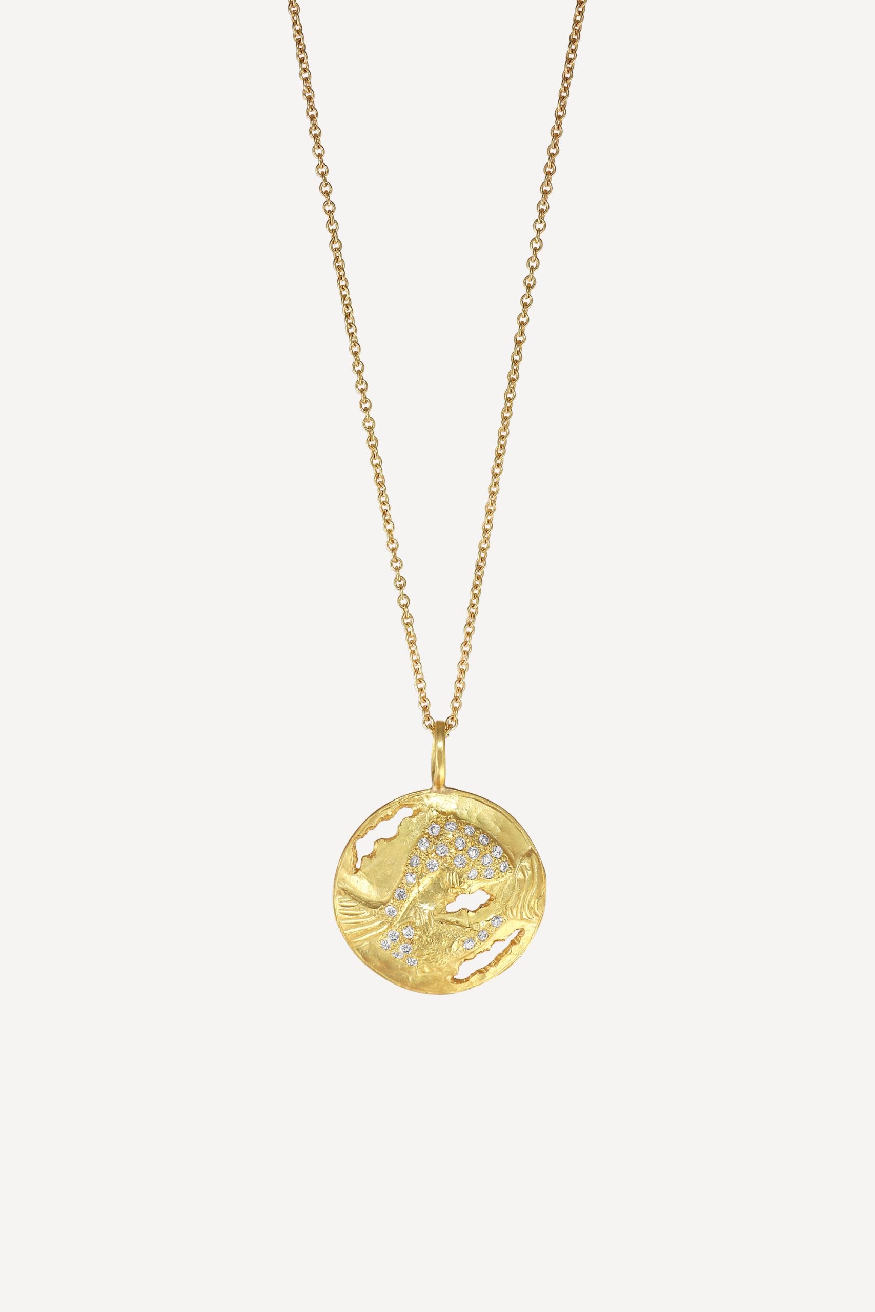 Star Sign Poetry Pisces Lux Diamond Gold Necklace