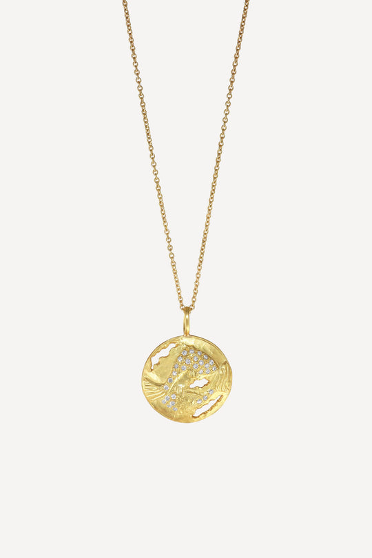 Star Sign Poetry Pisces Lux Diamond Gold Necklace