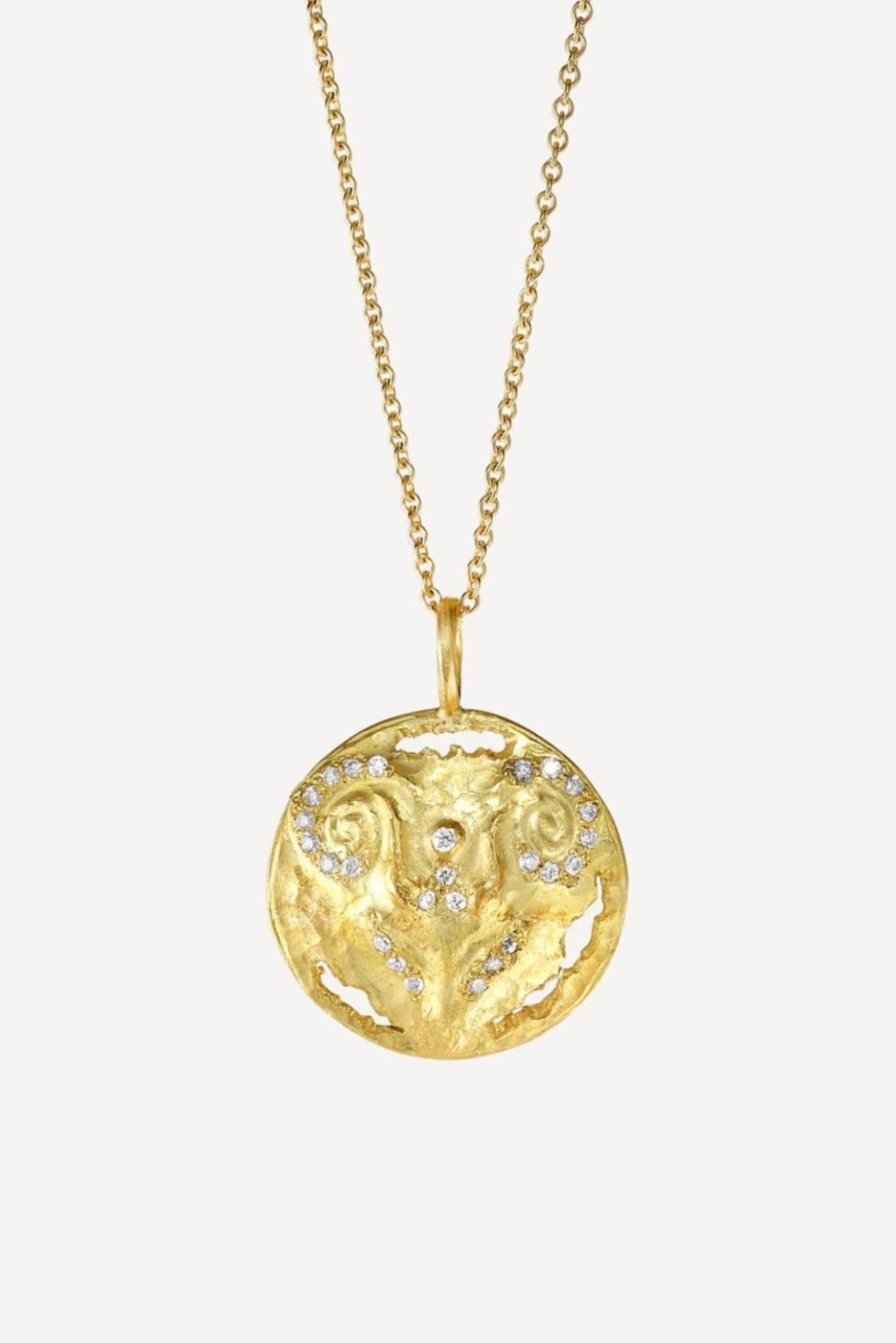 Star Sign Poetry Aries Lux Diamond Gold Necklace