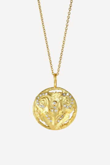 Star Sign Poetry Aries Lux Diamond Gold Necklace
