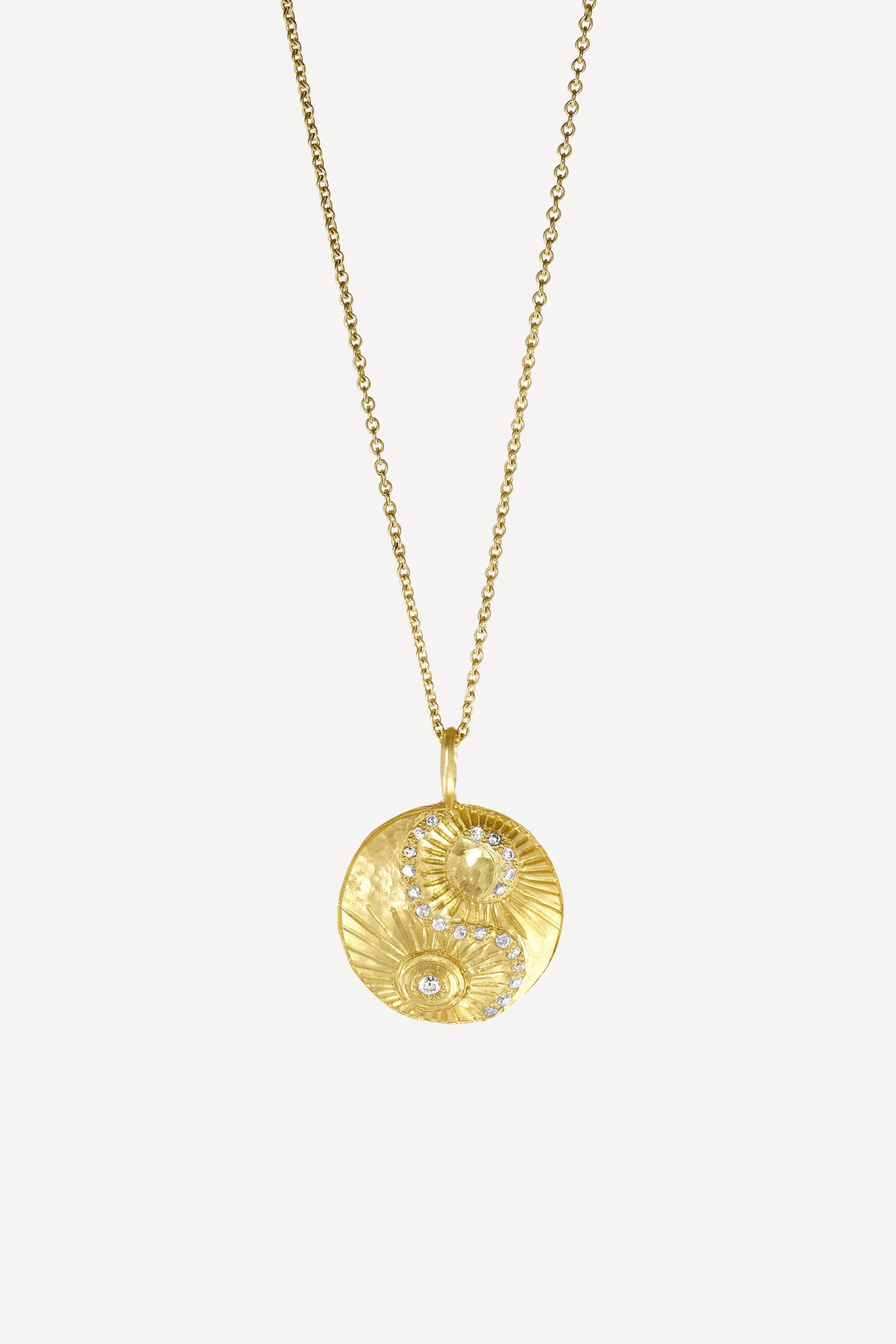Star Sign Poetry Gemini Lux Diamond Gold Necklace