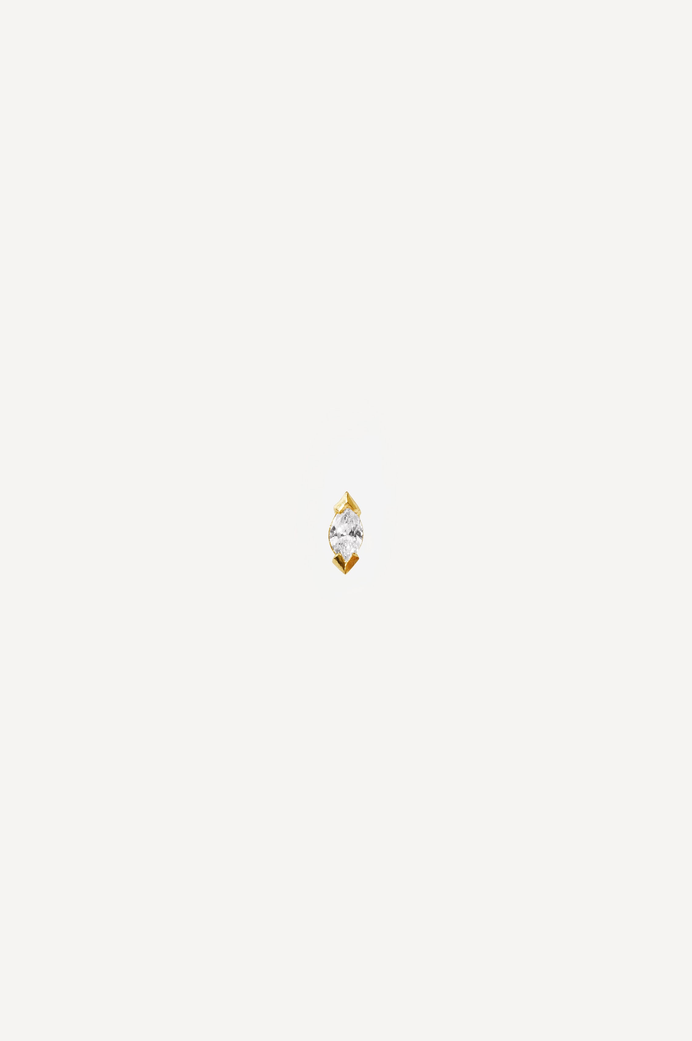 Élise Marquise 0.10 ct Diamond Gold Earring - 18K Gold Diamond Earring - Front View | Orit Elhanati