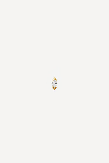 Élise Marquise 0.10 ct Diamond Gold Earring - 18K Gold Diamond Earring - Front View | Orit Elhanati
