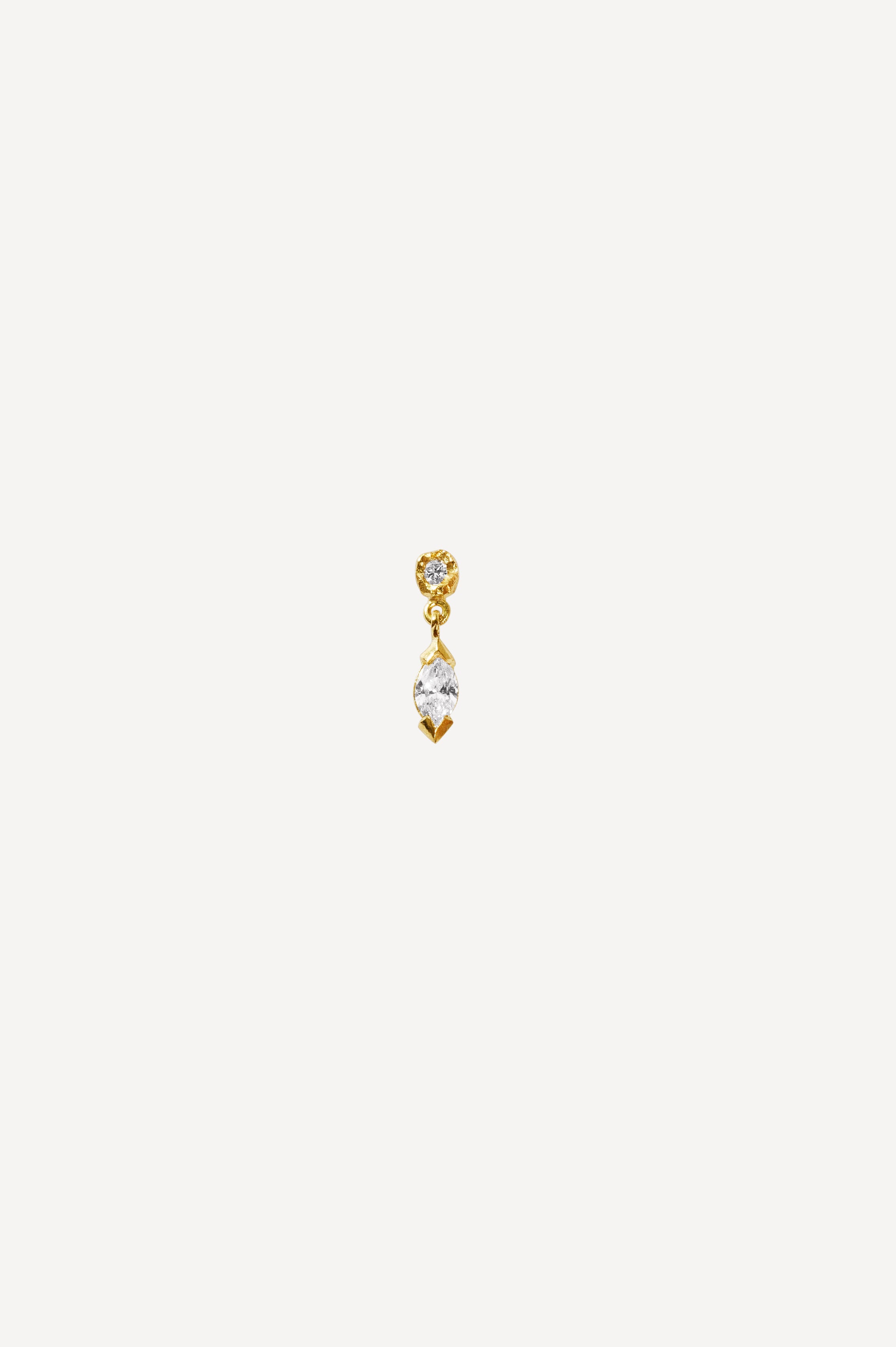 Élise Marquise 0.15 ct Diamond Gold Earring - 18K Gold Diamond Earring - Front View | Orit Elhanati