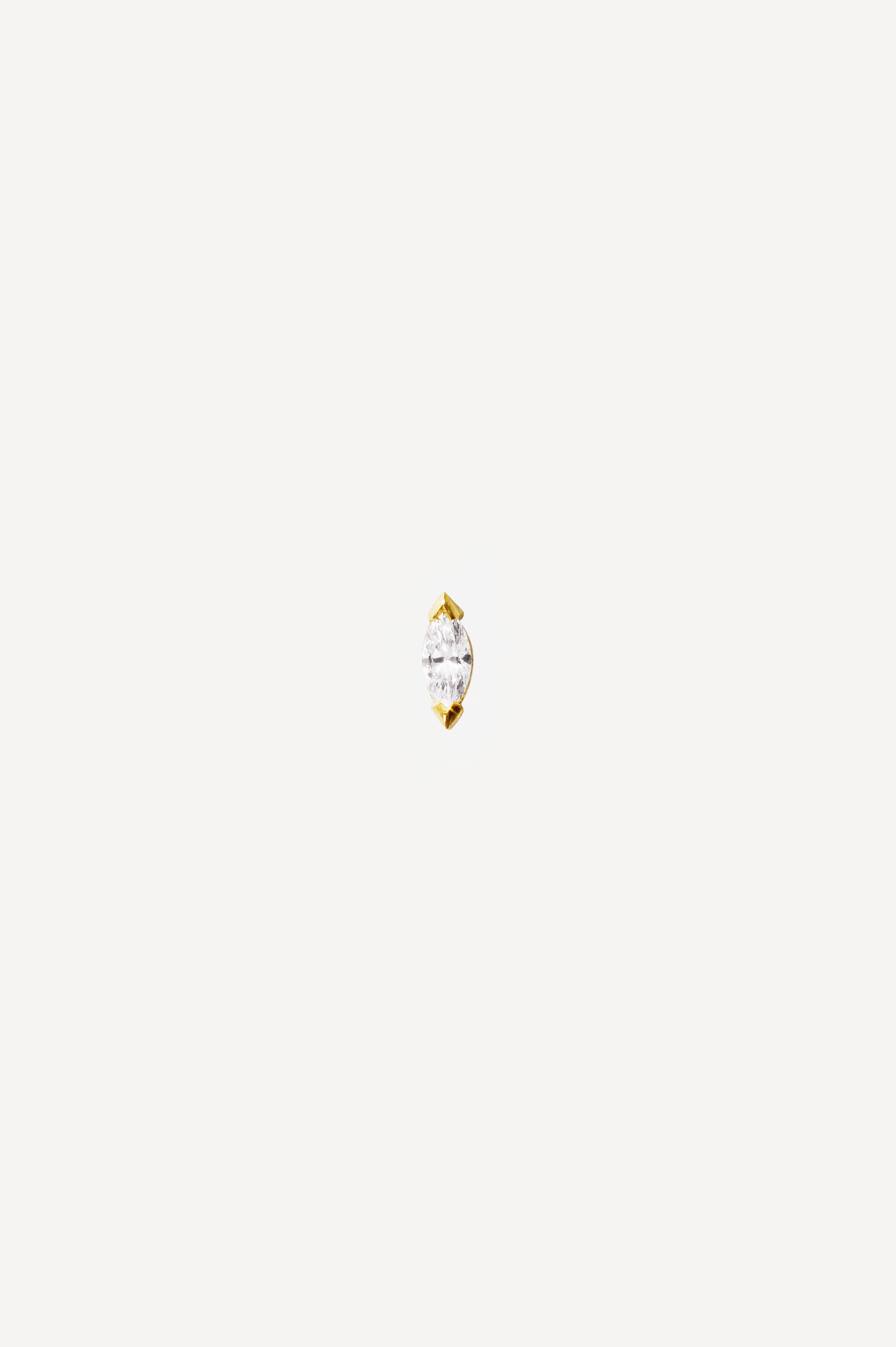 Élise Marquise 0.20 ct Diamond Gold Earring - 18K Gold Diamond Earring - Front View | Orit Elhanati