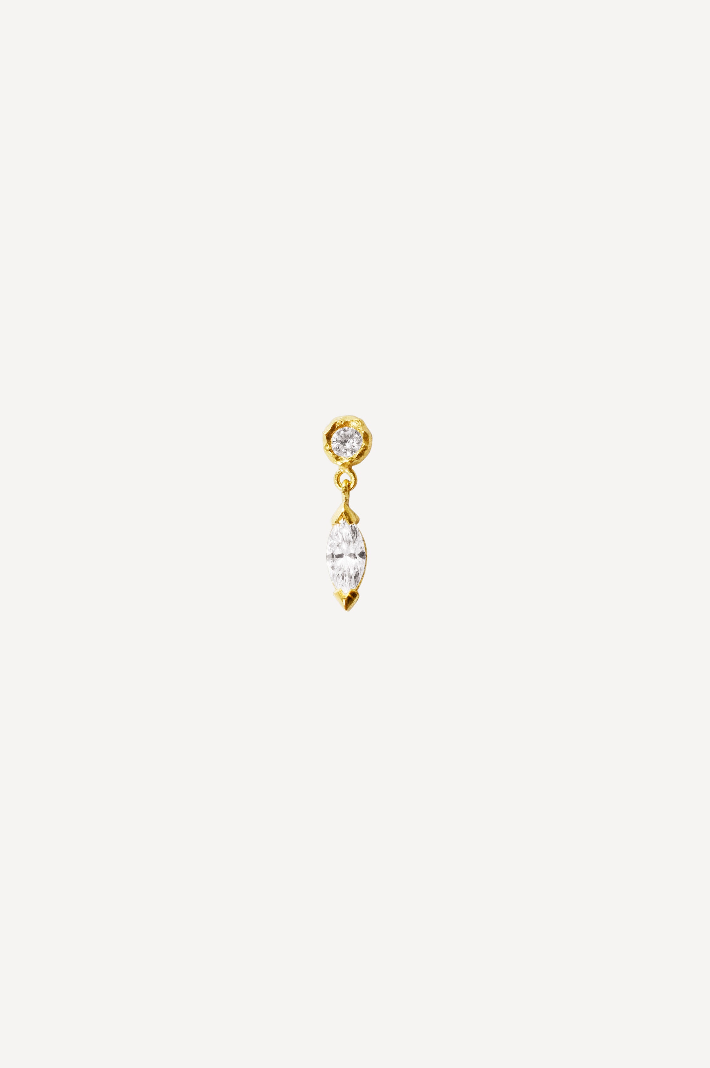 Élise Marquise 0.25 ct Diamond Gold Earring - 18K Gold Diamond Earring - Front View | Orit Elhanati