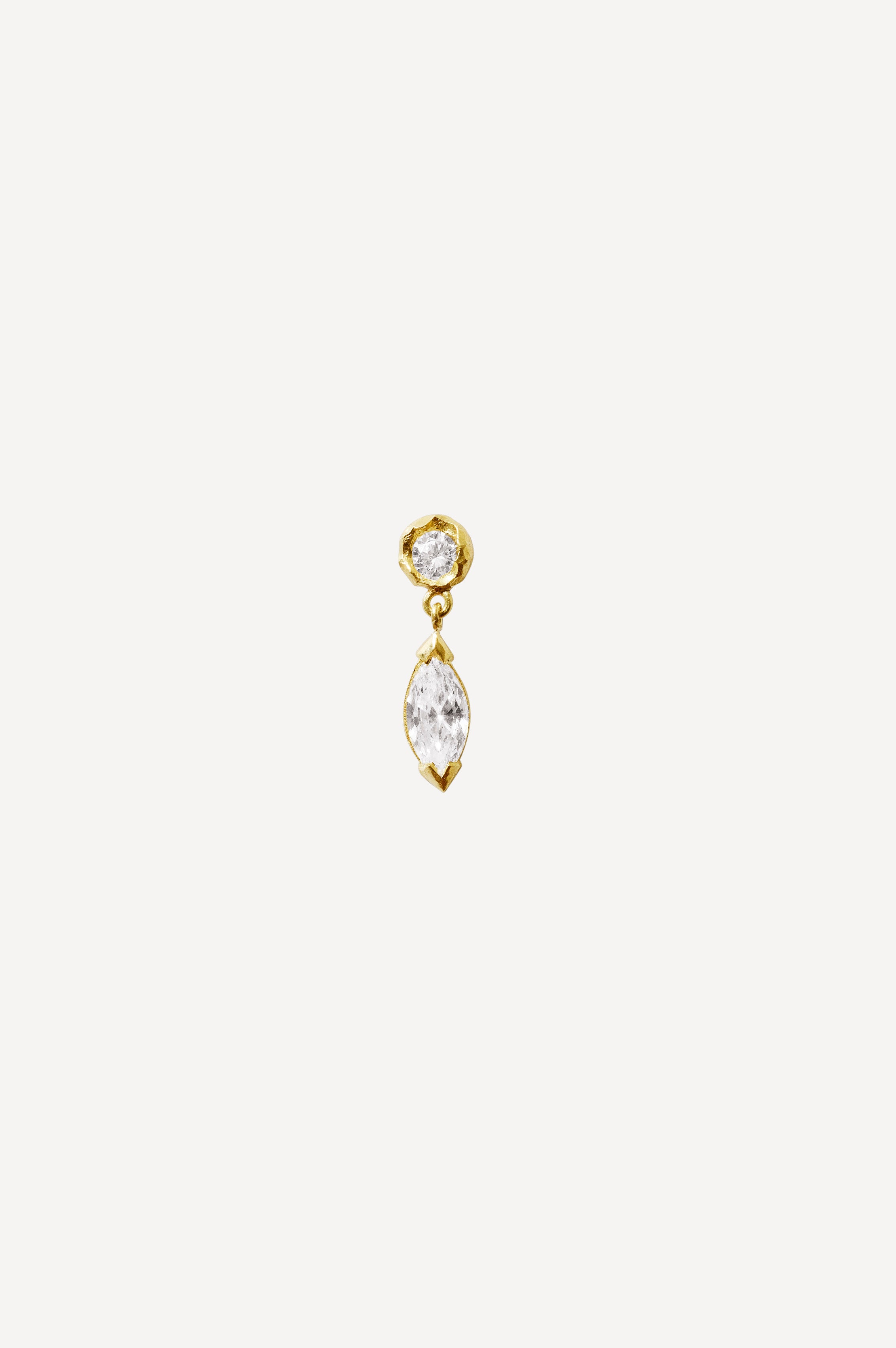 Élise Marquise 0.45 ct Diamond Gold Earring - 18K Gold Diamond Earring - Front View | Orit Elhanati
