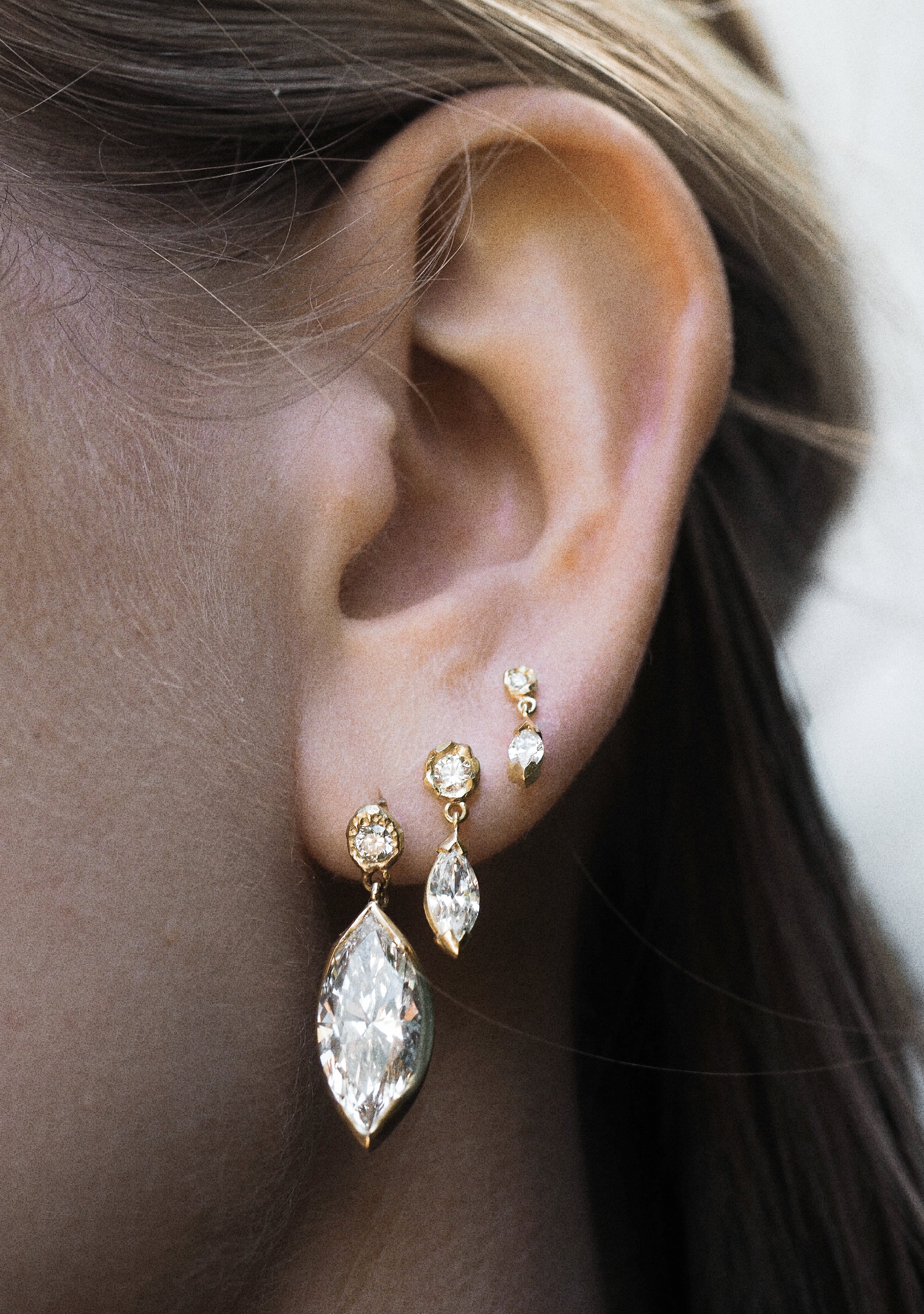 Élise Marquise 3.10 ct Diamond Gold Earrings [Pair] by Orit Elhanati