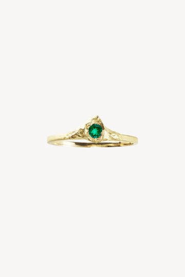 Solitaire Evie 0.10 Emerald Gold Ring