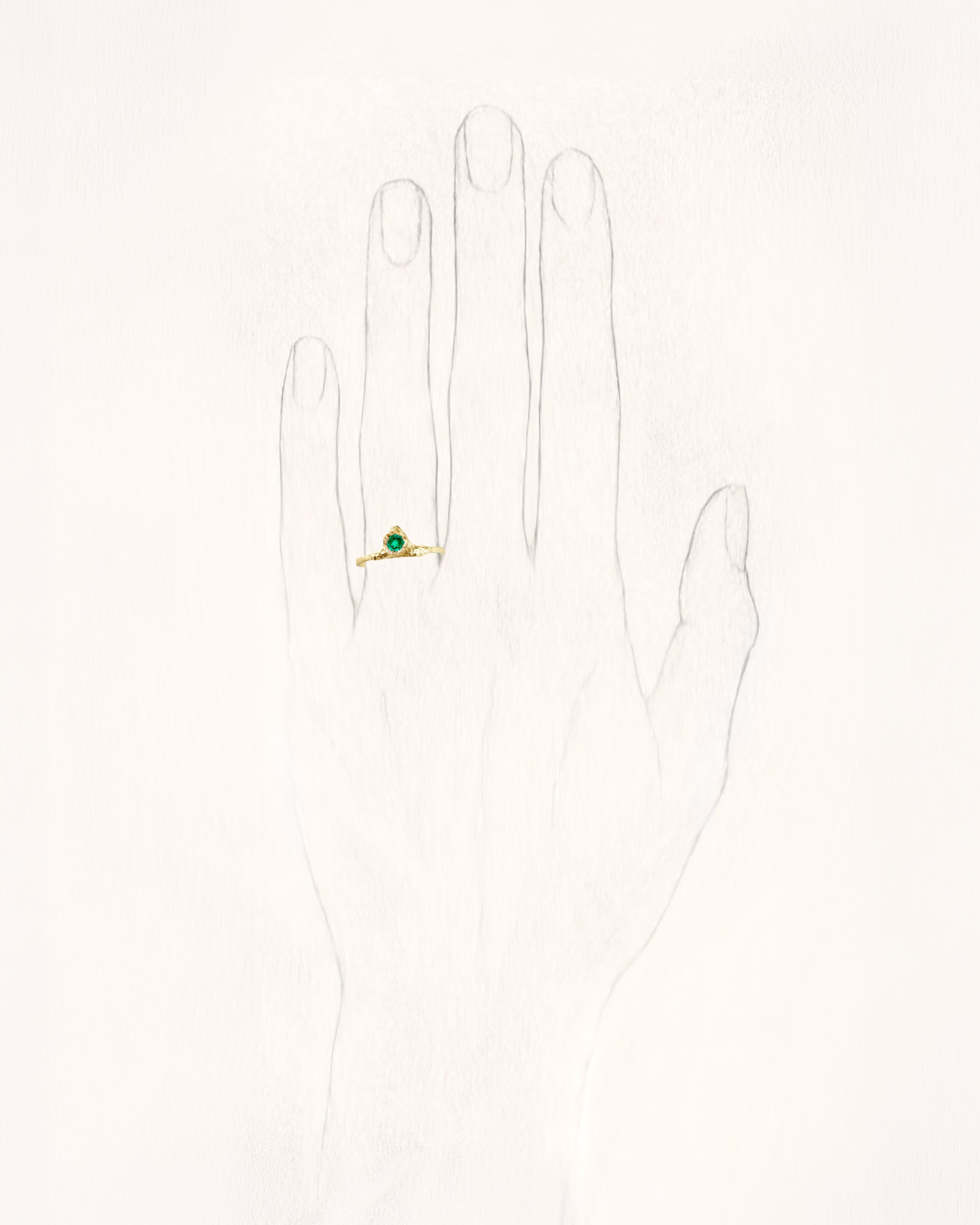 Solitaire Evie 0.20 Emerald Gold Ring