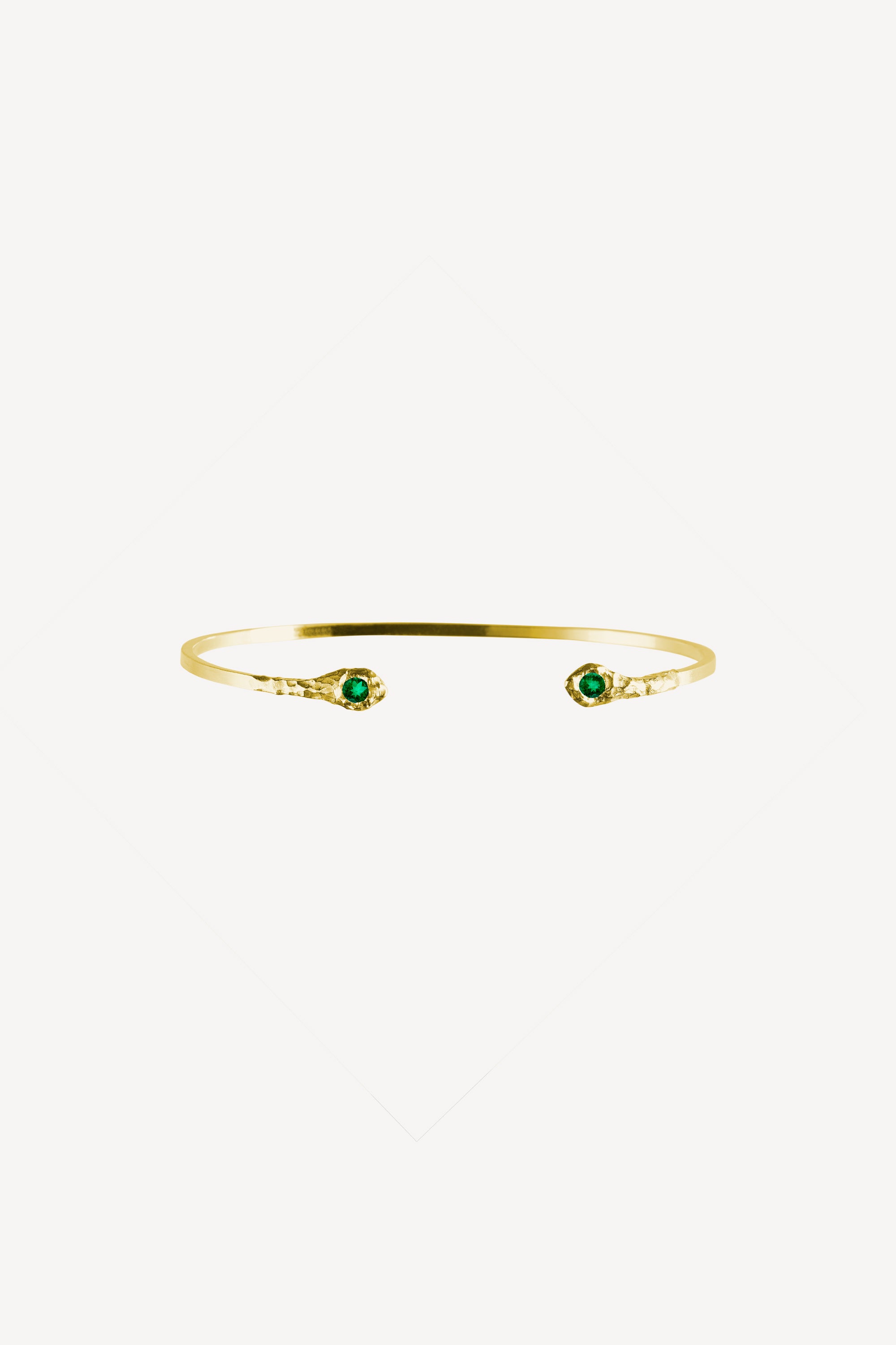 Solitaire Evie 0.20 Emerald and Diamond Gold Bracelet