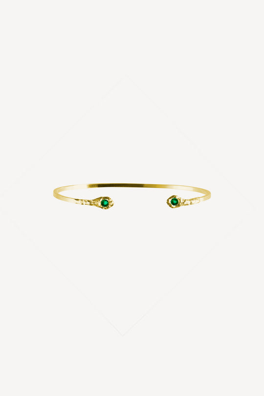 Solitaire Evie 0.20 Emerald and Diamond Gold Bracelet