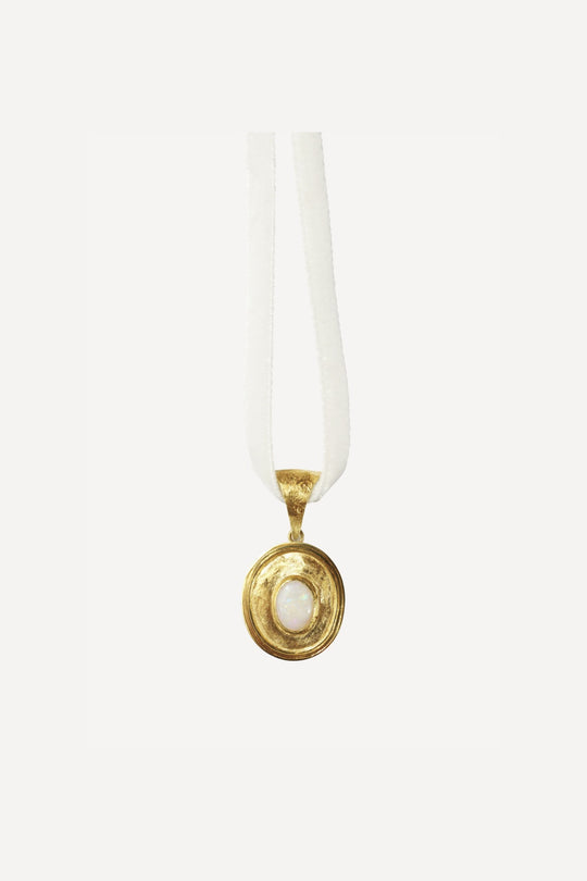 Opal Noir Constanza Small Velvet Necklace