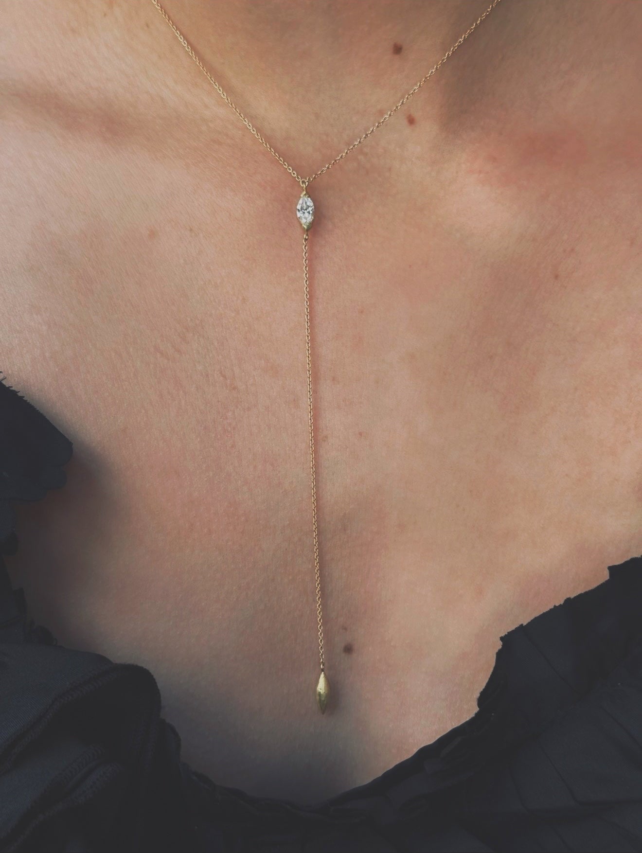 Élise Marquise 0.35 ct Drop Diamond Gold Necklace by Orit Elhanati