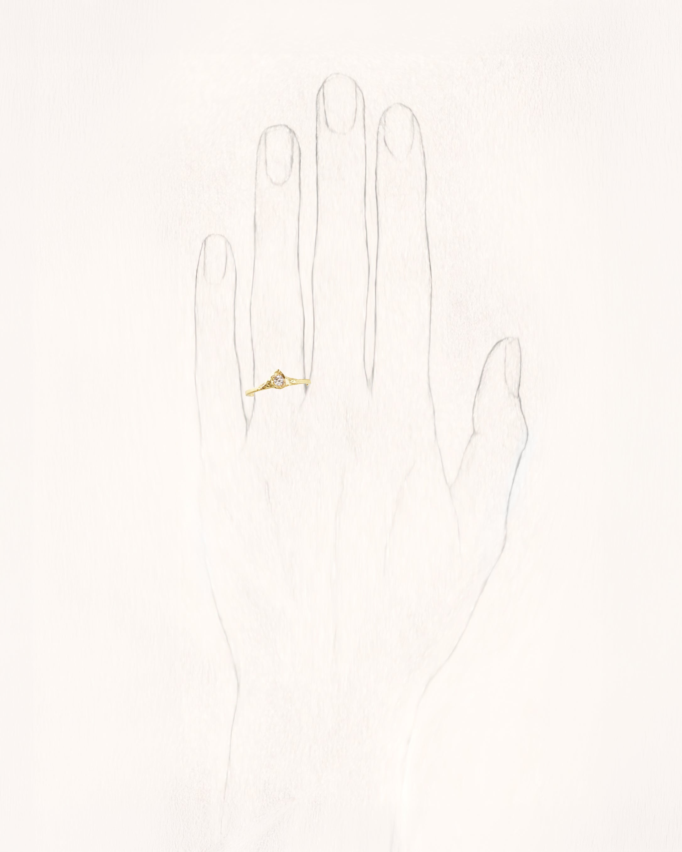 Solitaire Iman 0.10 ct Diamond Gold Ring