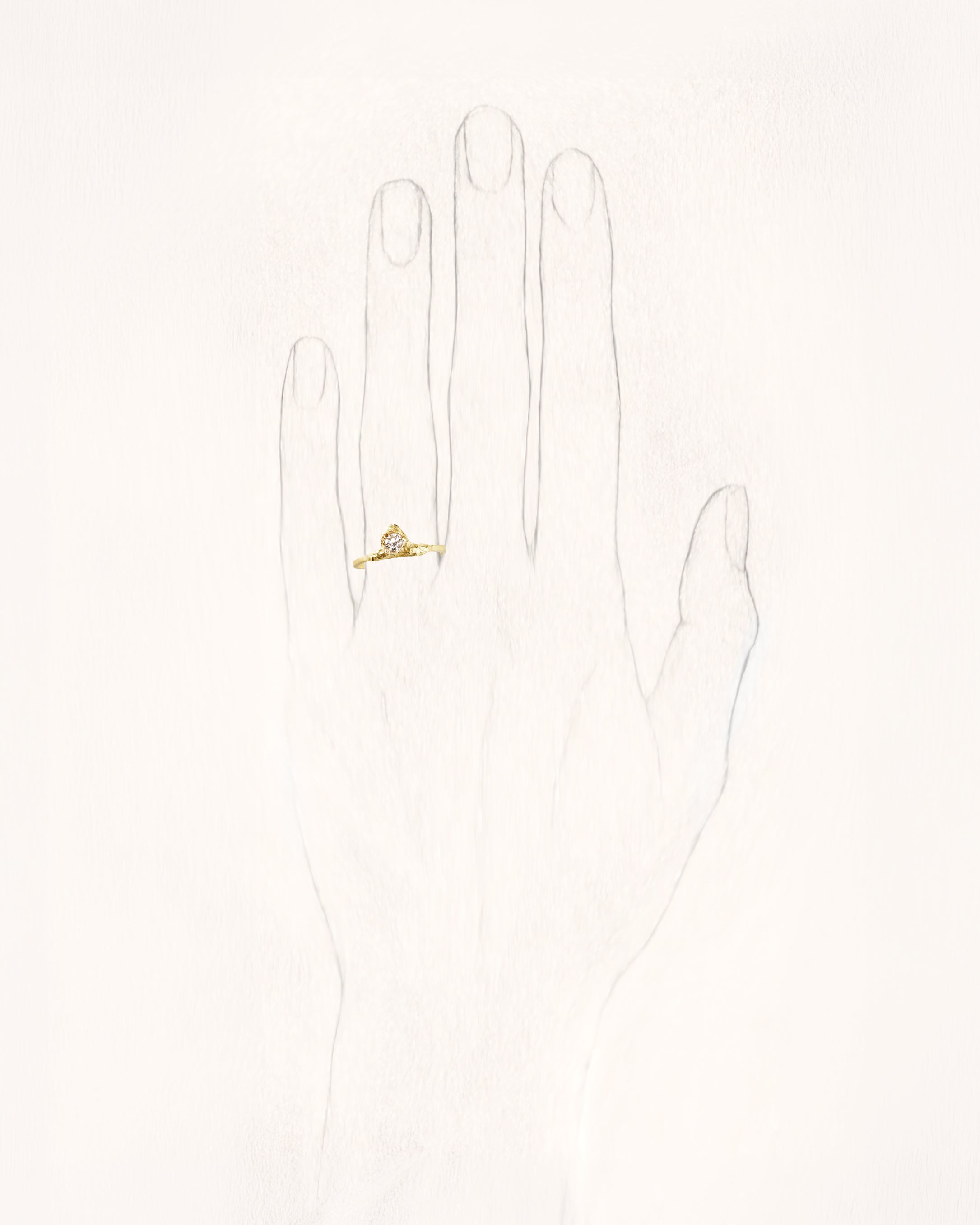 Solitaire Iman 0.20 ct Diamond Gold Ring