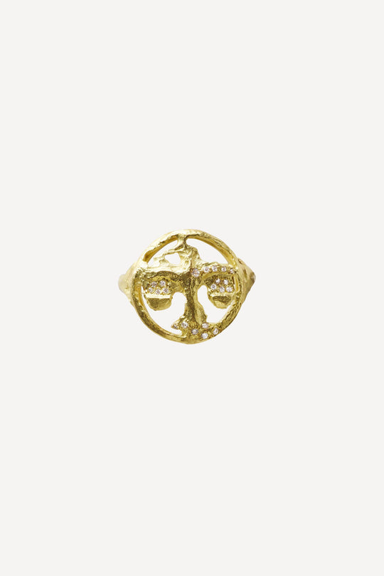 Star Sign Poetry Libra Lux Diamond Gold Ring