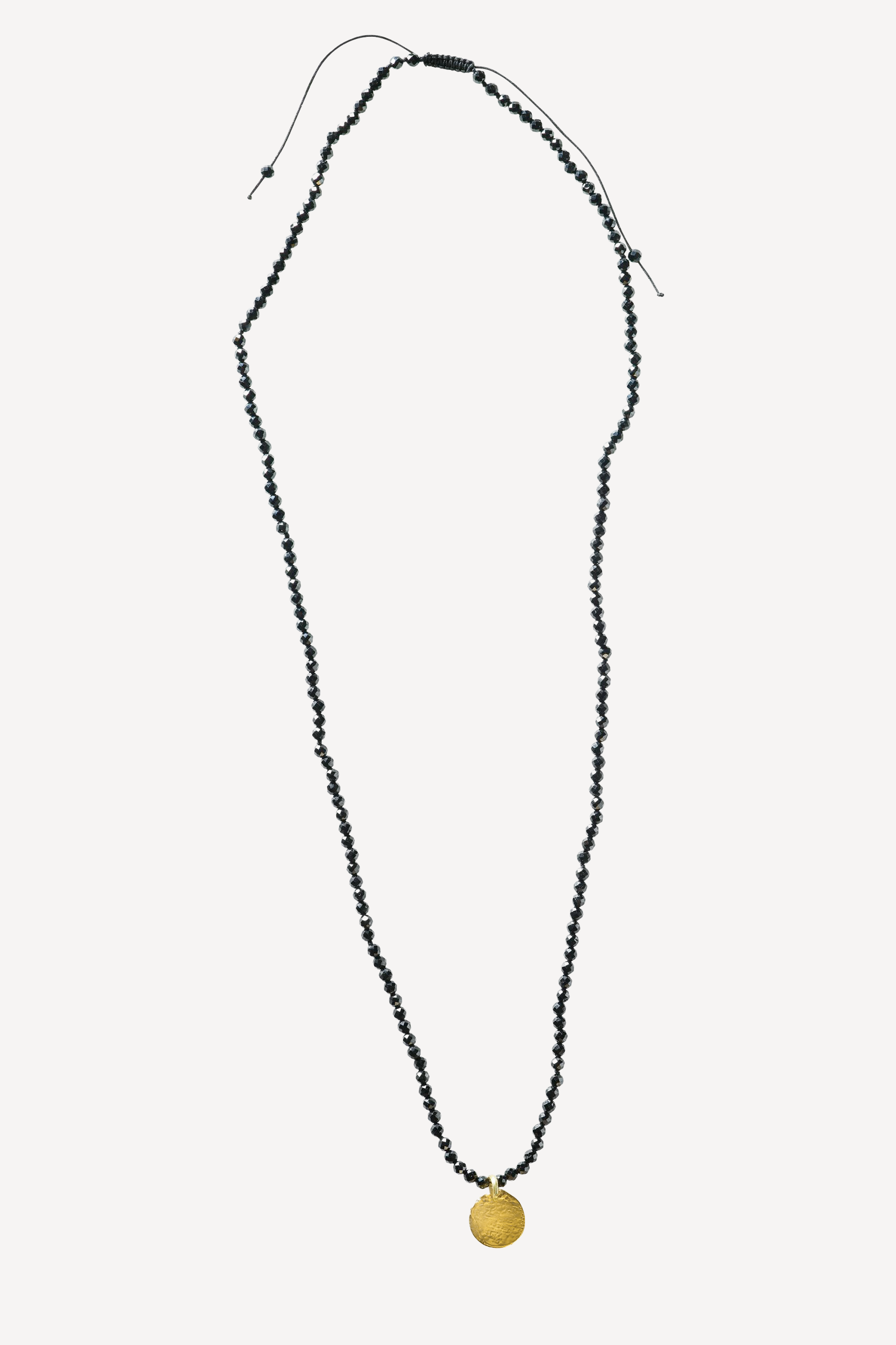 Man Boo String Small Onyx Gold Necklace