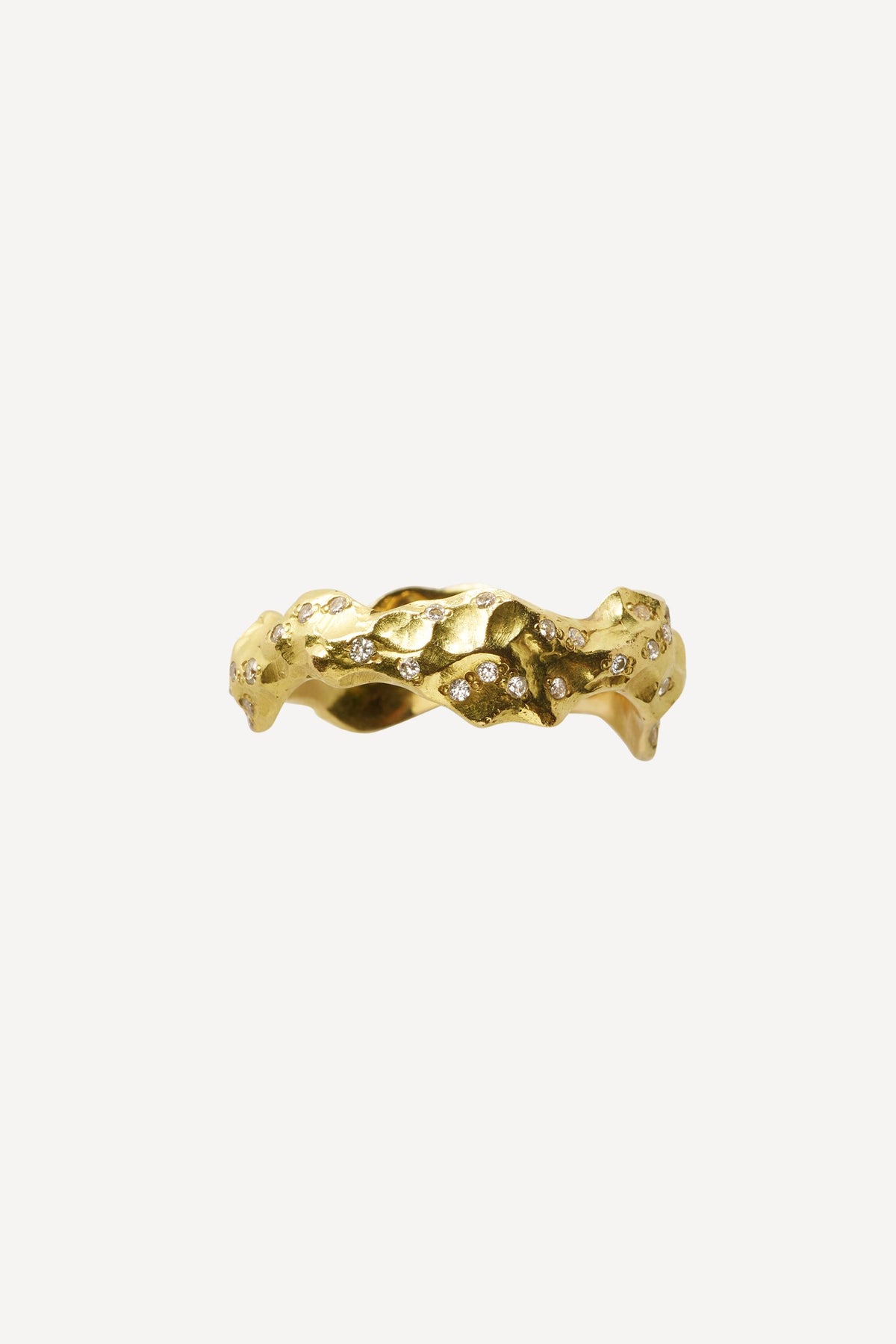 Man Eclipse Gold Ring With Diamonds - Front View | Elhanati 