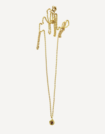 Man Iman 0.20 Brown Diamond Gold Necklace - Front View | Elhanati 