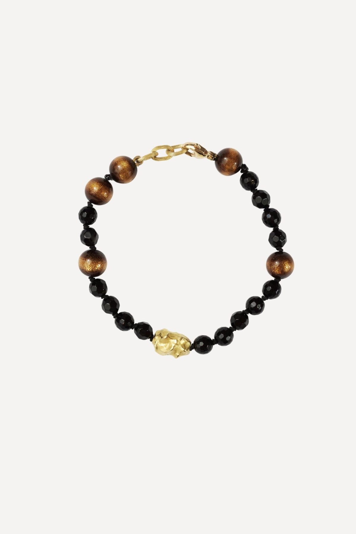 Man Isha Coral Gold Bracelet - Front View | Elhanati 