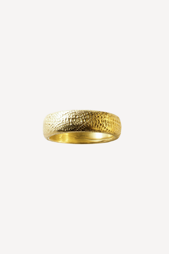 Man Mezuzah Big Gold Ring