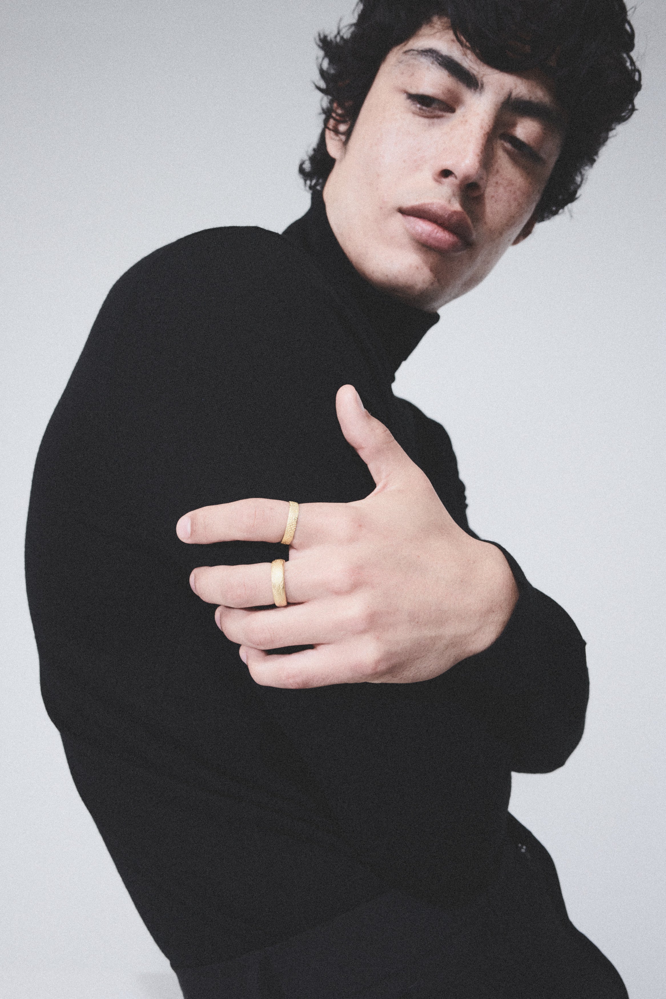 Man Mezuzah Big Gold Ring