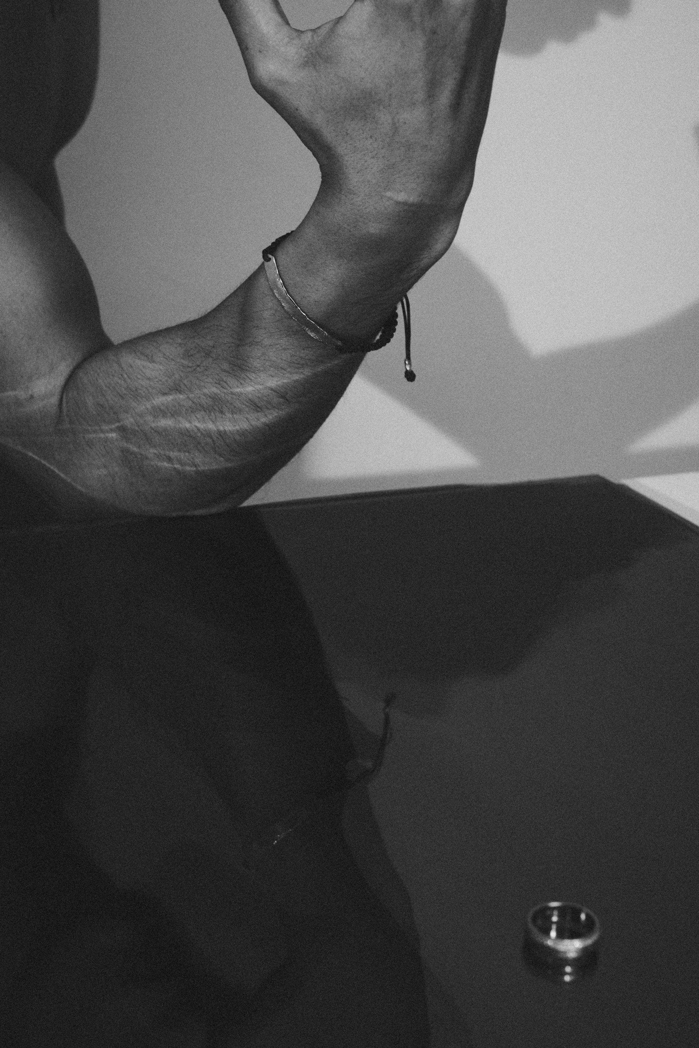 Man Mezuzah Brown Thread Gold Bracelet