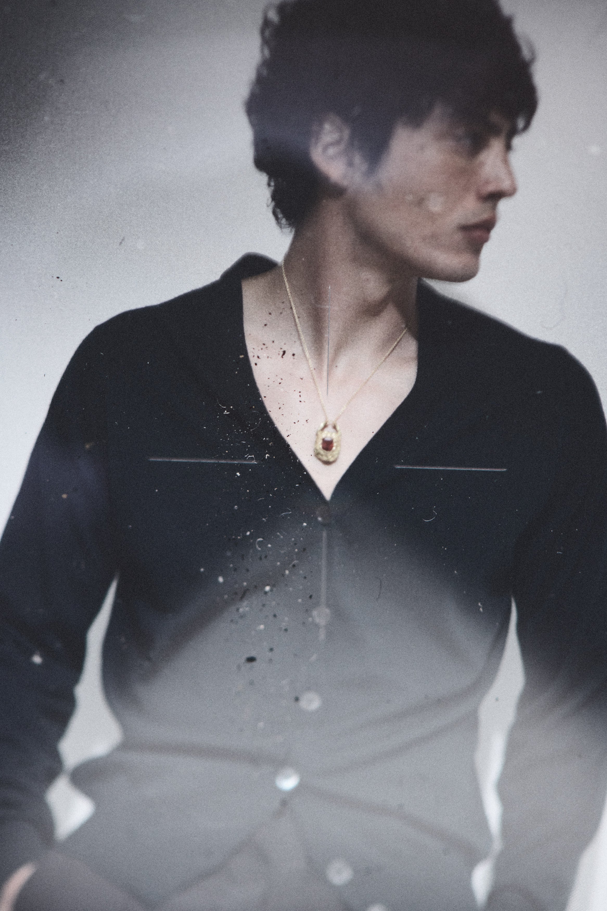 Man Starry Nights and Ice Gates Hessonite Gold Necklace