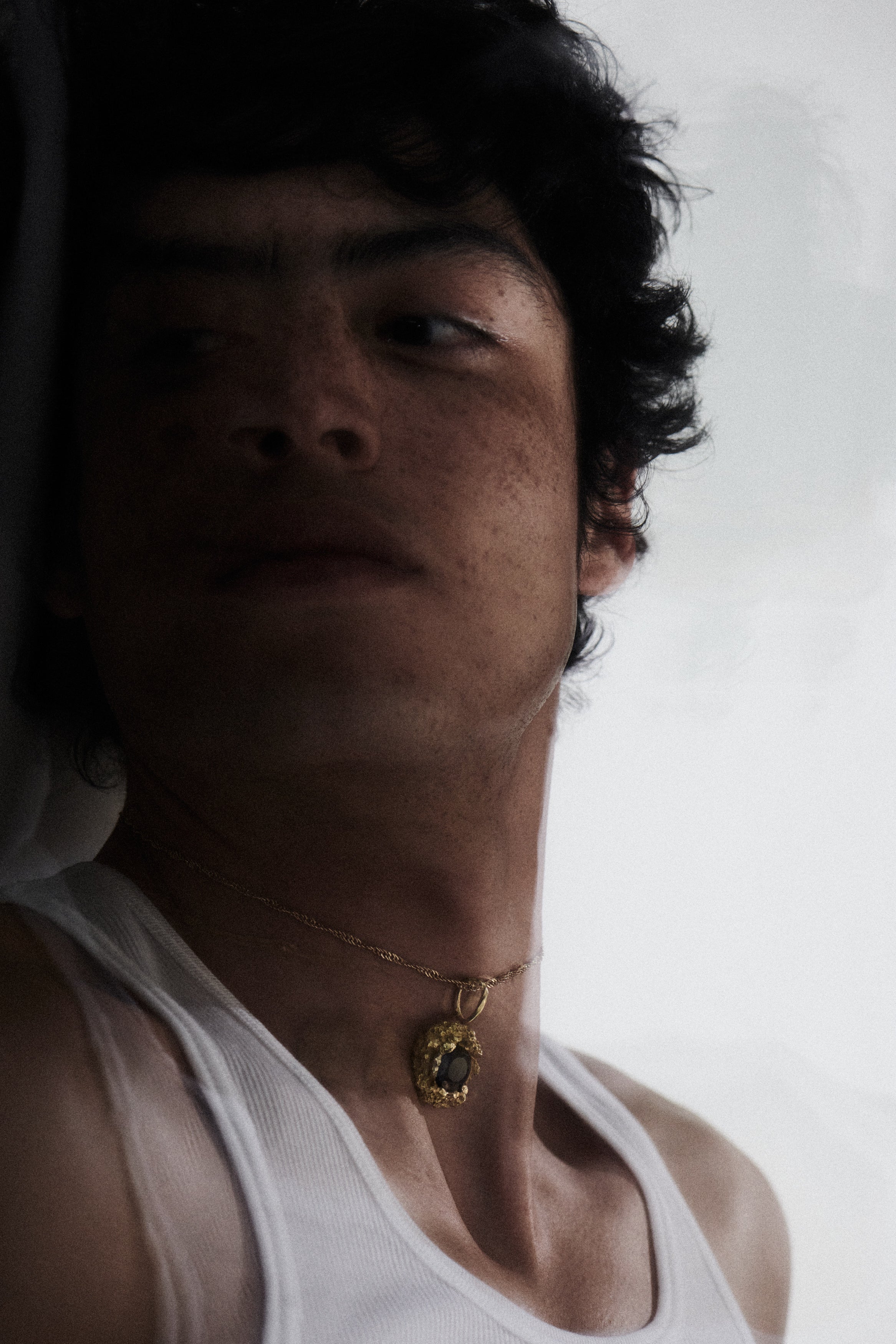 Man Starry Nights and Ice Gates Hessonite Gold Necklace