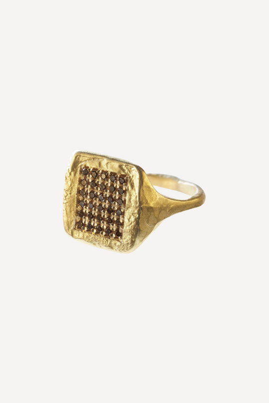 Man Tokyo 0.30 ct Brown Diamond Gold Ring