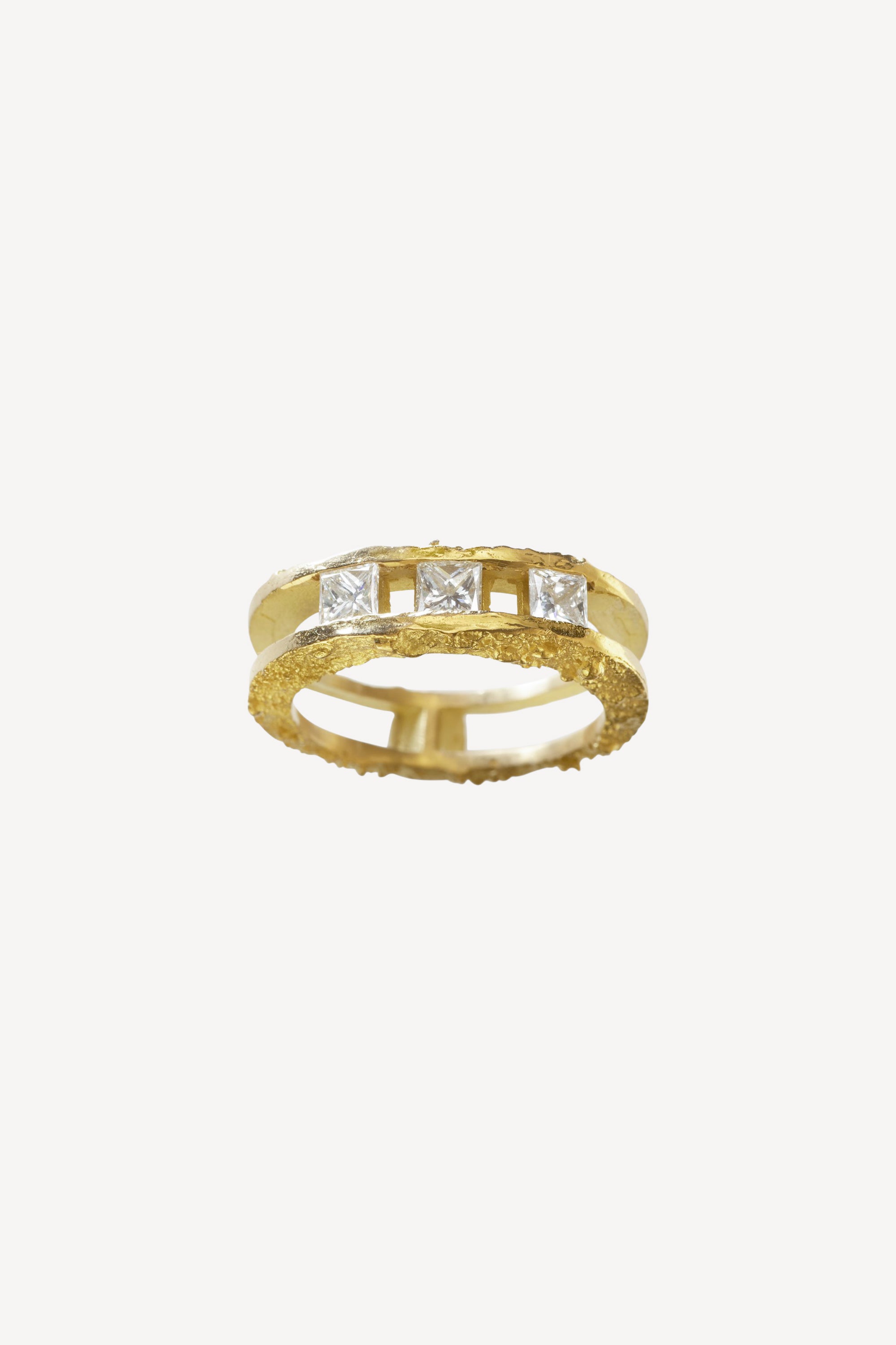 Monochrome Deco 0.54 ct Diamond Gold Ring