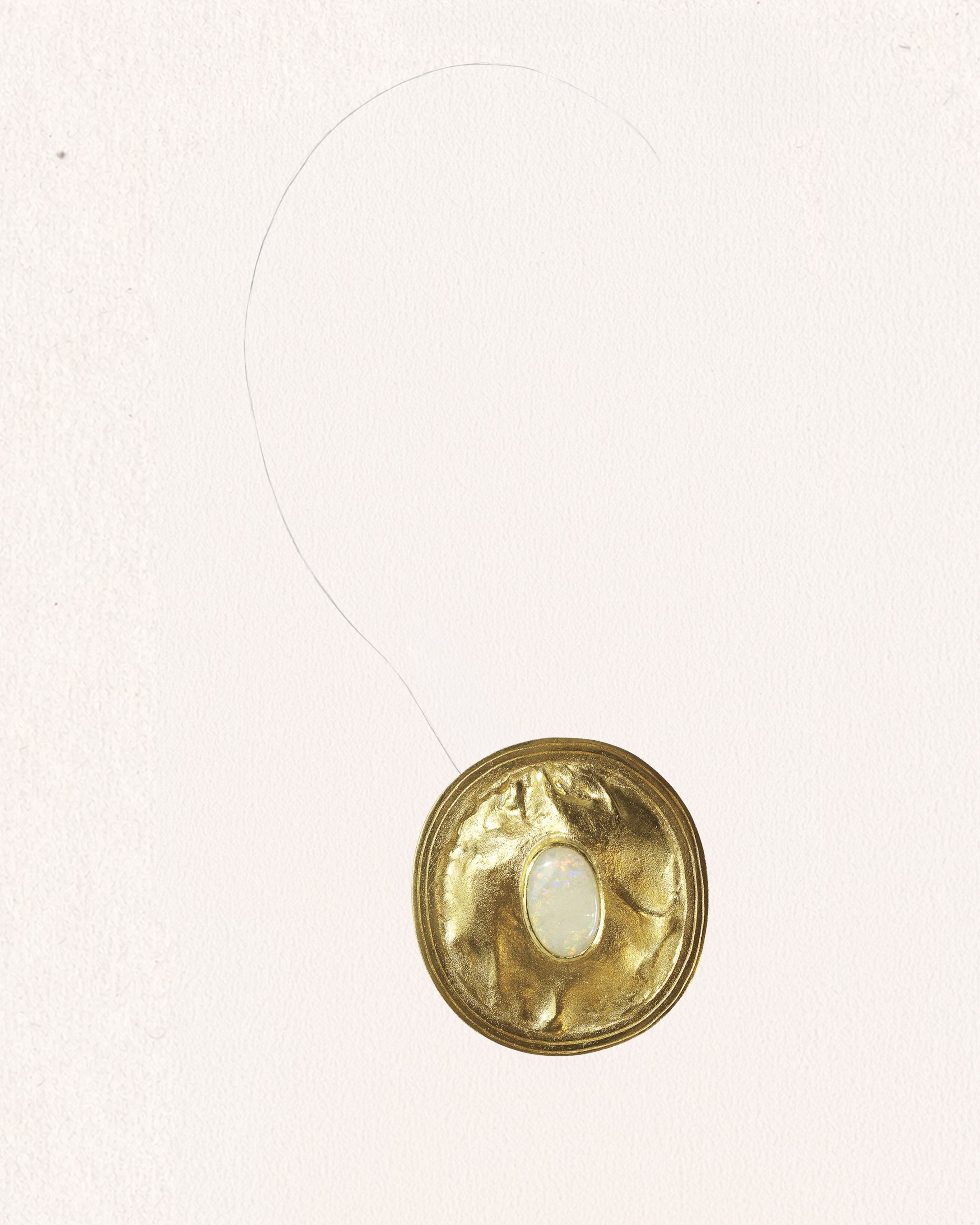 Opal Noir Constanza Big Opal Gold Earrings  [Pair]