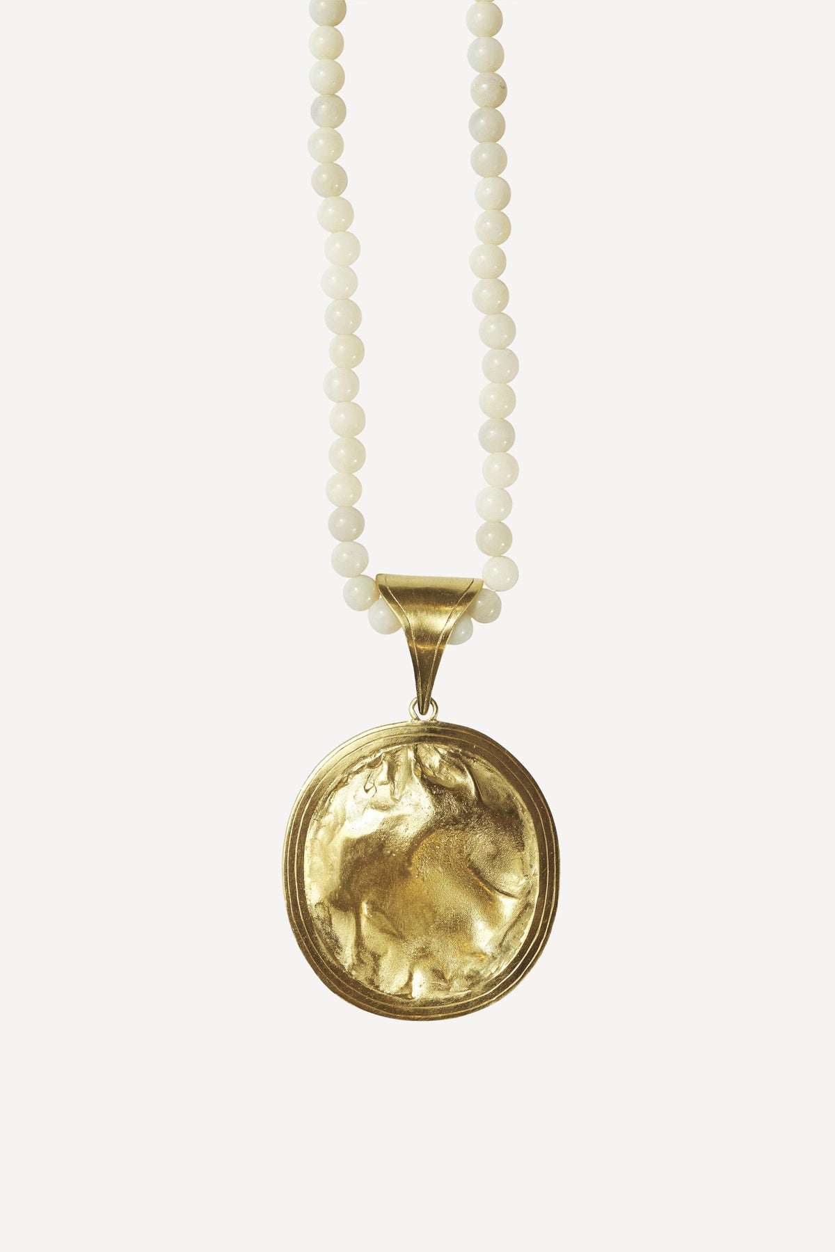 Opal Noir Grazia Nude Big Opal Chain Necklace - Front View | Elhanati