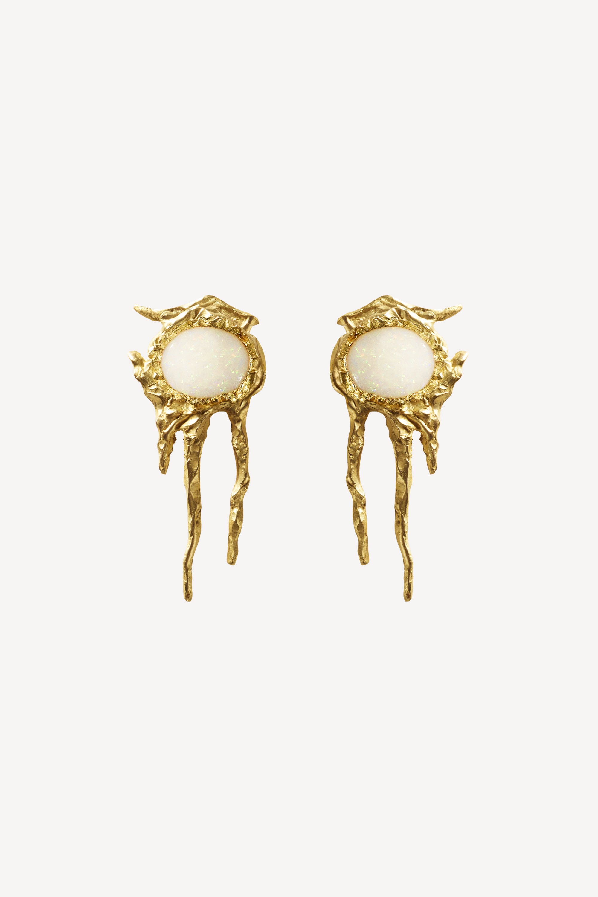 Opal World Oceania Small Gold Earrings [Pair] - Front View | Elhanati