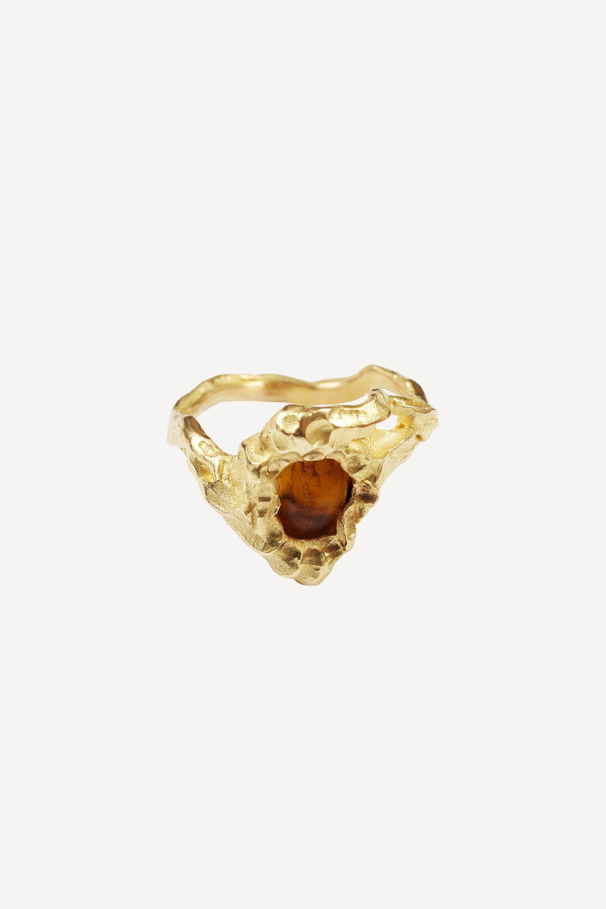 Oval Sun Ring Fire Opal Gold Ring by Orit Elhanati - Angle View | Elhanati 