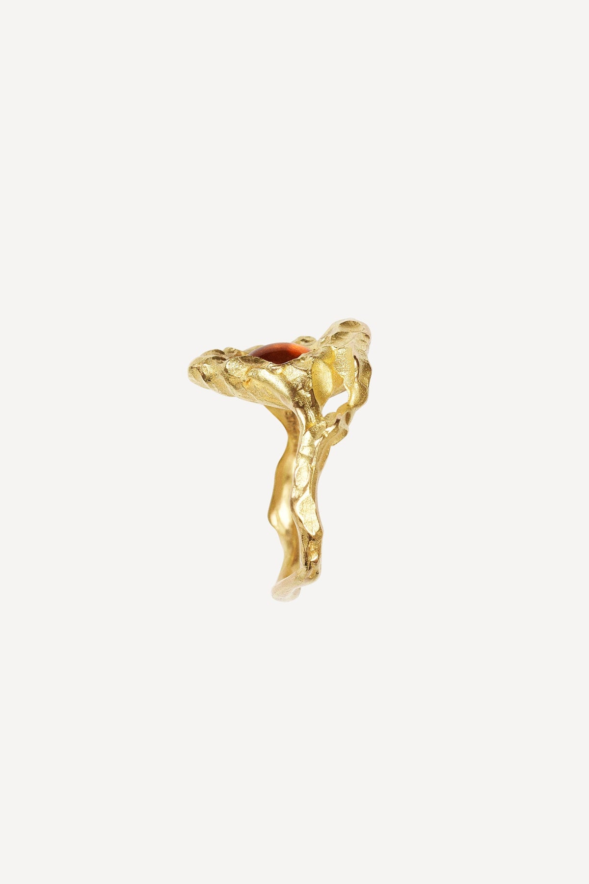 Oval Sun Ring Fire Opal Gold Ring by Orit Elhanati - Side View | Elhanati 